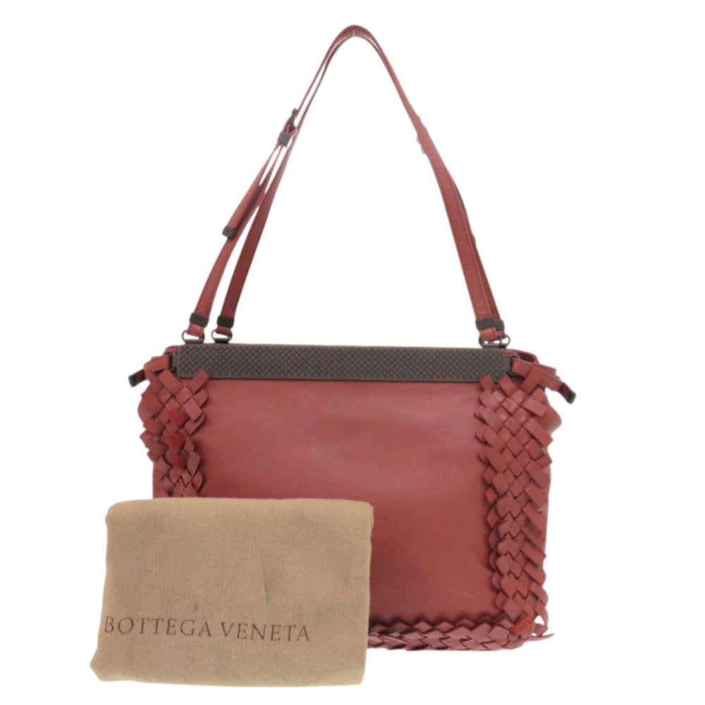 BOTTEGAVENETA Handbag leather Bordeaux INTRECCIATO