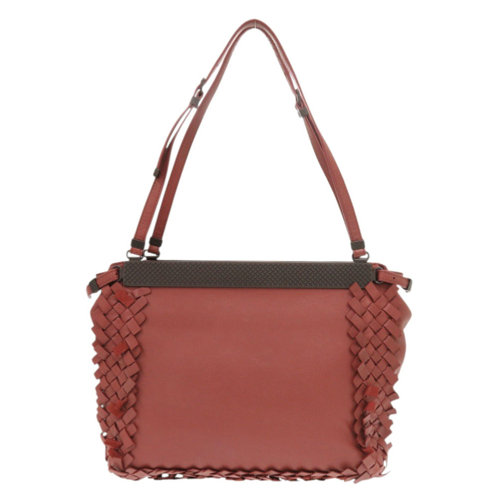 BOTTEGAVENETA Handbag leather Bordeaux INTRECCIATO