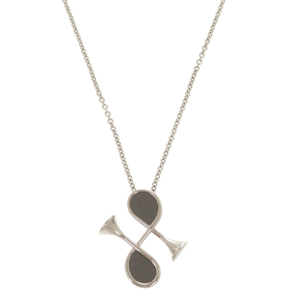 HERMES Necklace Metal, Leather Silver Col H