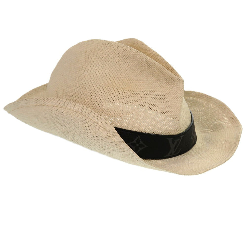 LOUIS VUITTON Other hats M75881 Paper, Calfskin beige chapeau summer time