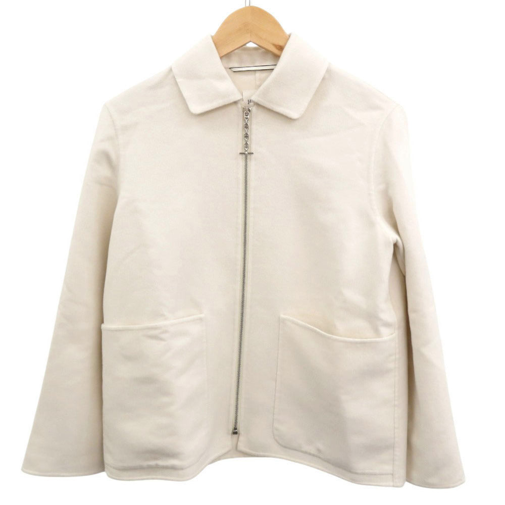 HERMES Blouson cashmere Ivory Chene Dunkle 34