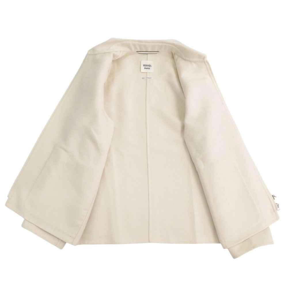 HERMES Blouson cashmere Ivory Chene Dunkle 34