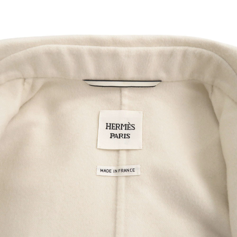 HERMES Blouson cashmere Ivory Chene Dunkle 34
