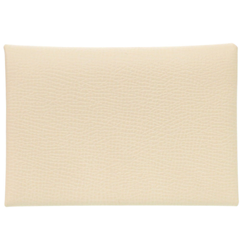 HERMES Coin case Epsom white Calvi duo