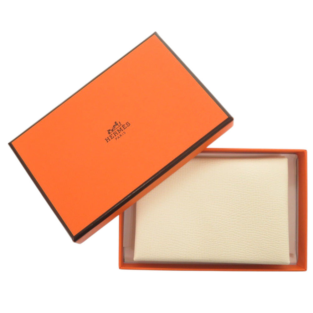 HERMES Coin case Epsom white Calvi duo