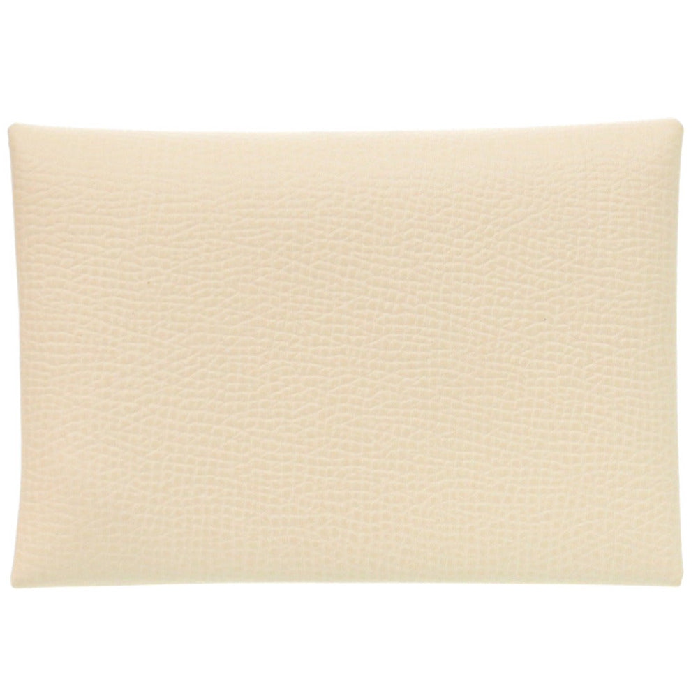 HERMES Coin case Epsom white Calvi duo