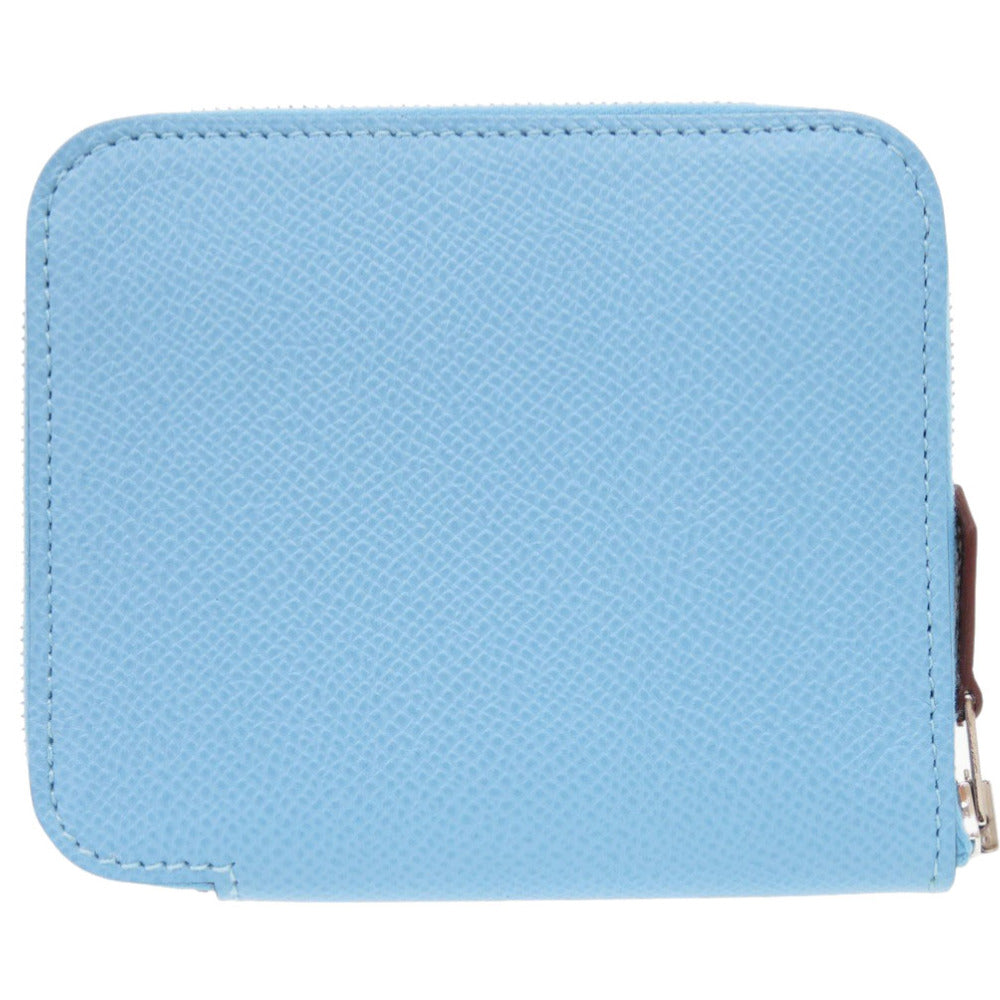 HERMES Coin case Epsom, Silk blue Azap silk in compact
