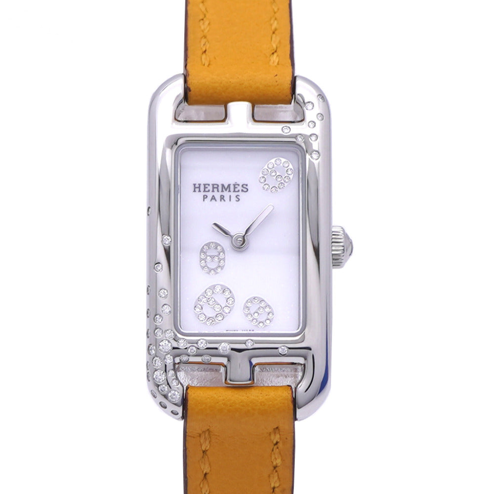 HERMES Watches Quartz NA2.132 Stainless Steel , Leather white Nantucket Diamond Chene Dunkle White type dial