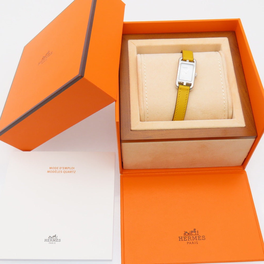 HERMES Watches Quartz NA2.132 Stainless Steel , Leather white Nantucket Diamond Chene Dunkle White type dial
