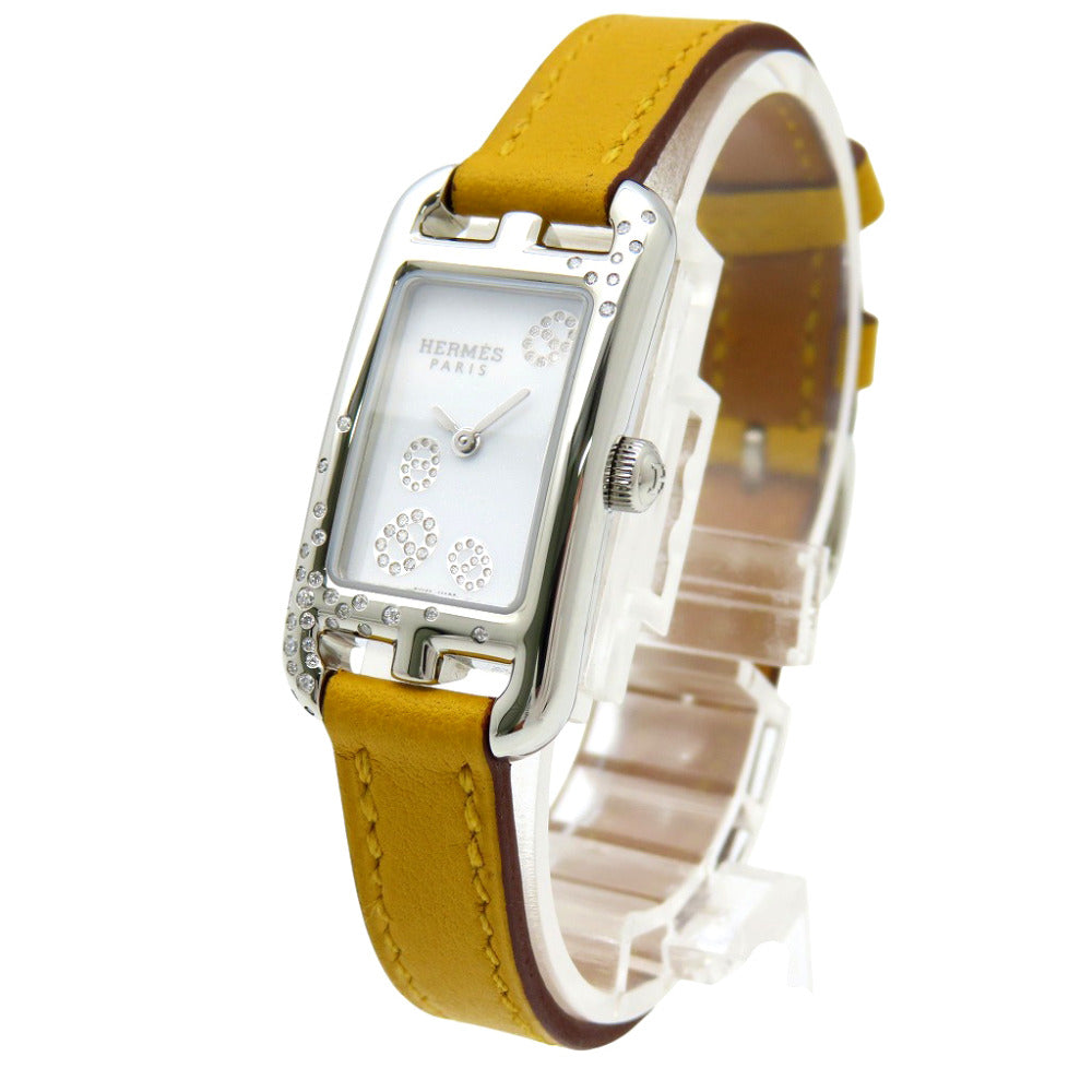 HERMES Watches Quartz NA2.132 Stainless Steel , Leather white Nantucket Diamond Chene Dunkle White type dial