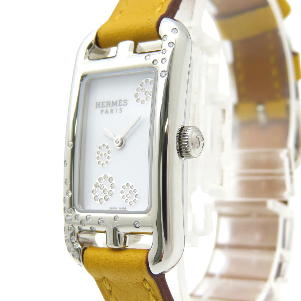 HERMES Watches Quartz NA2.132 Stainless Steel , Leather white Nantucket Diamond Chene Dunkle White type dial