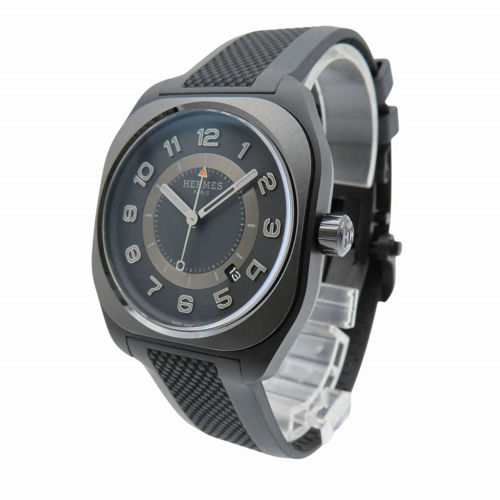 HERMES Watches Mechanical Automatic SP1.742 Titanium, Rubber black H08 black dial