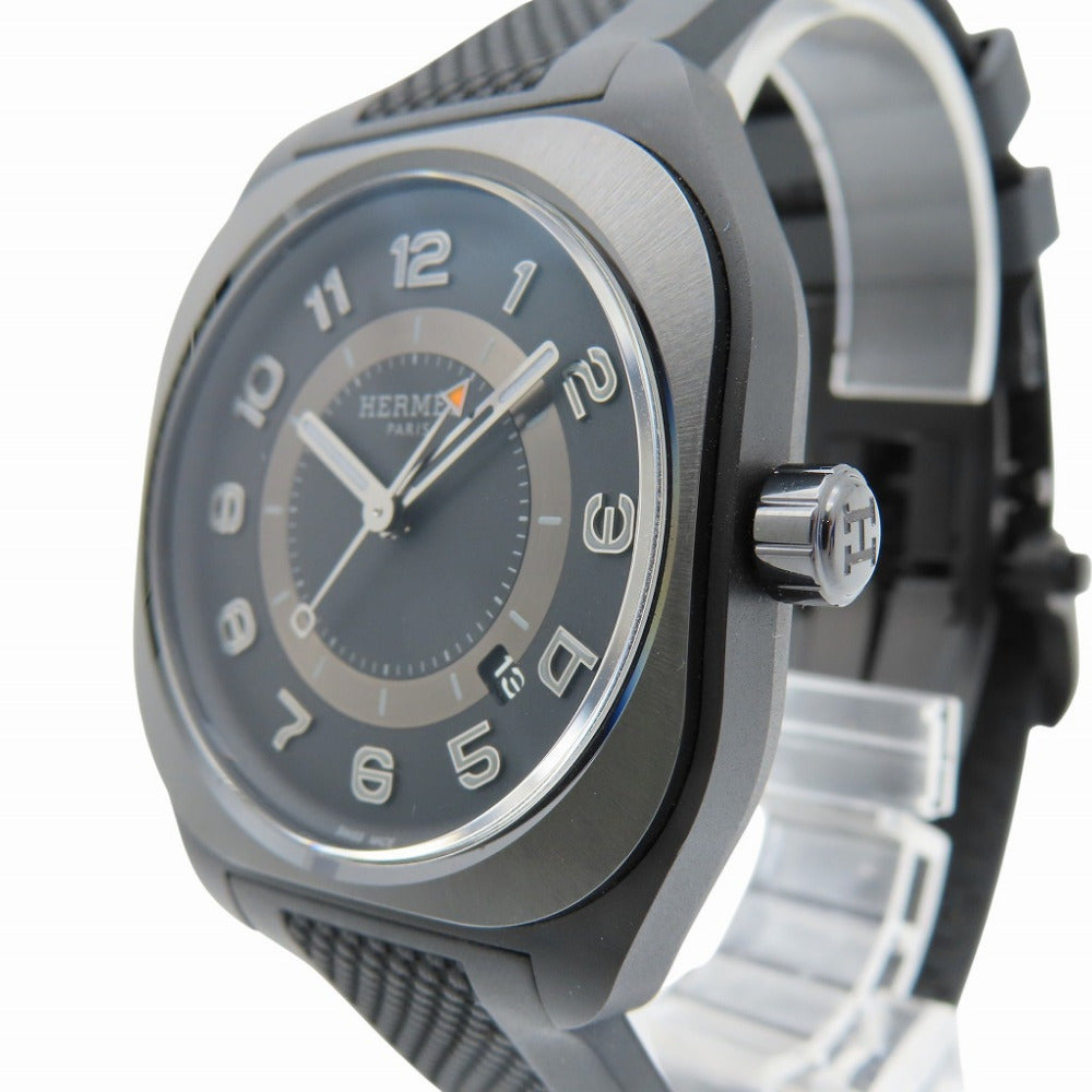 HERMES Watches Mechanical Automatic SP1.742 Titanium, Rubber black H08 black dial