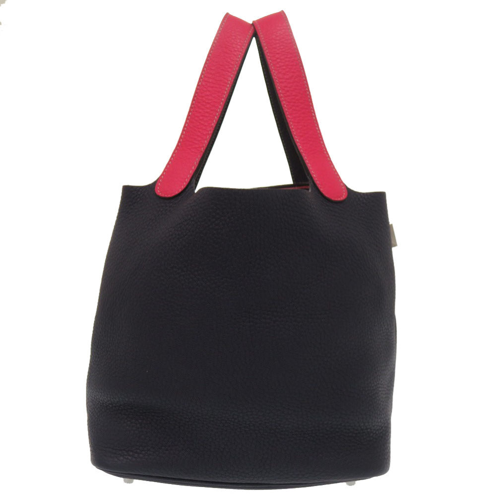 HERMES Handbag Taurillon Clemence Rose Extreme Picotin Lock MM Kazak 22