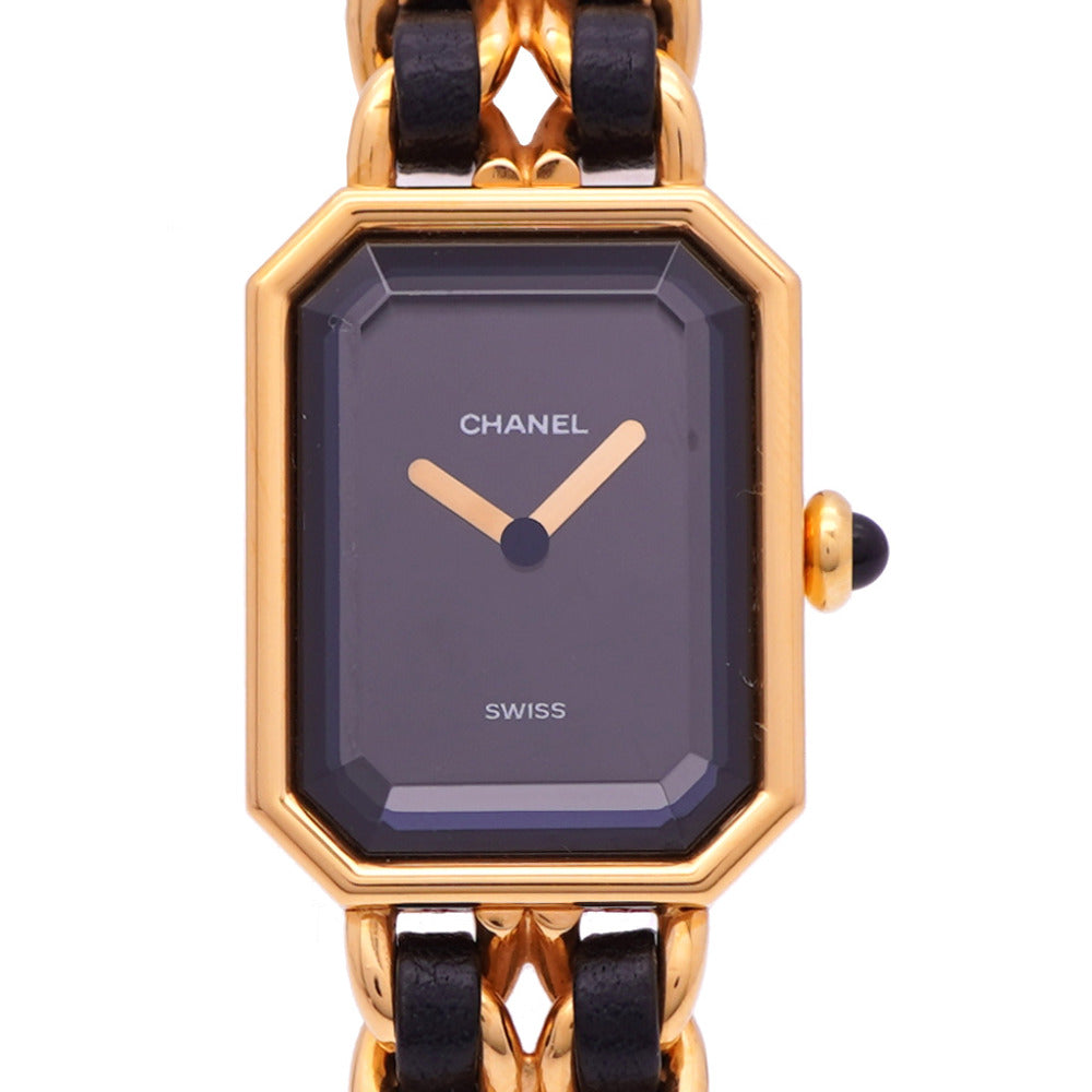 CHANEL Watches Quartz H0001 Gold Plated, Leather black Premiere black dial