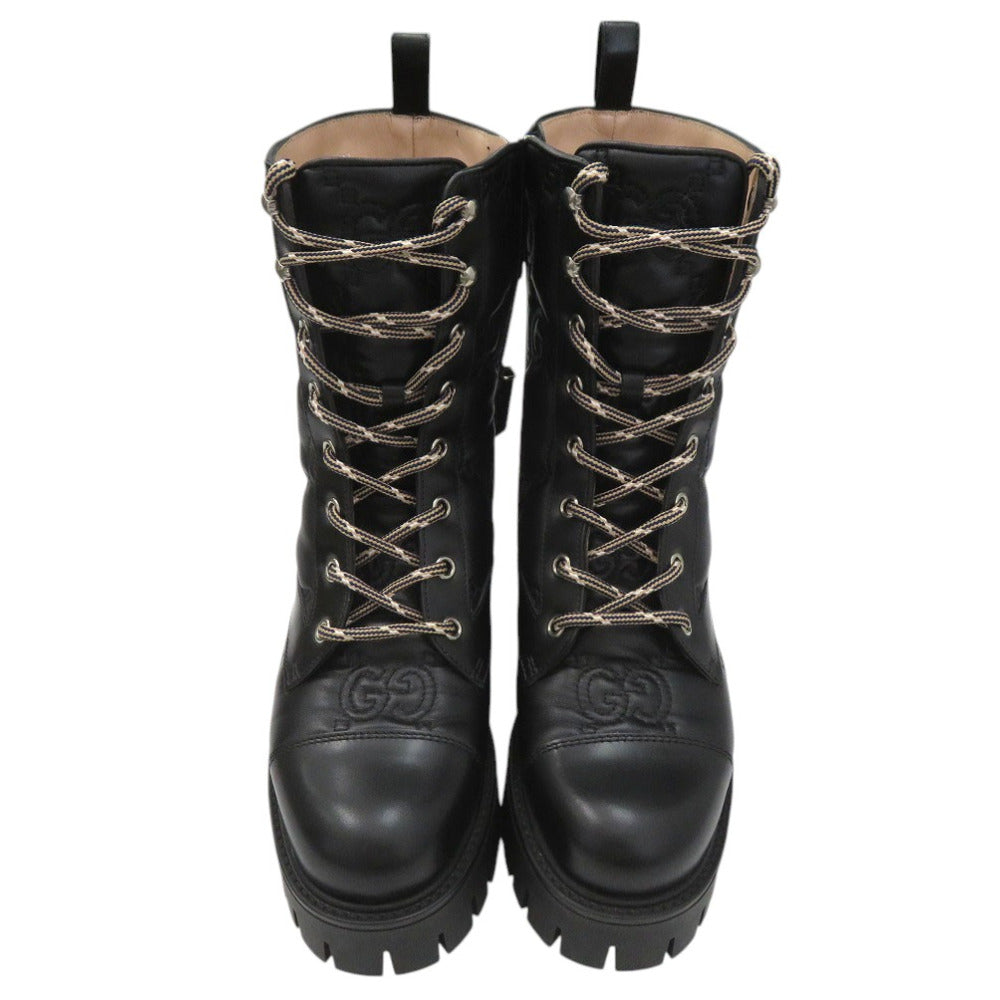 GUCCI boots 718386 leather black 36 1/2