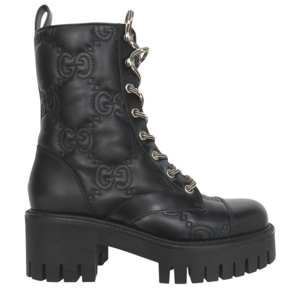 GUCCI boots 718386 leather black 36 1/2