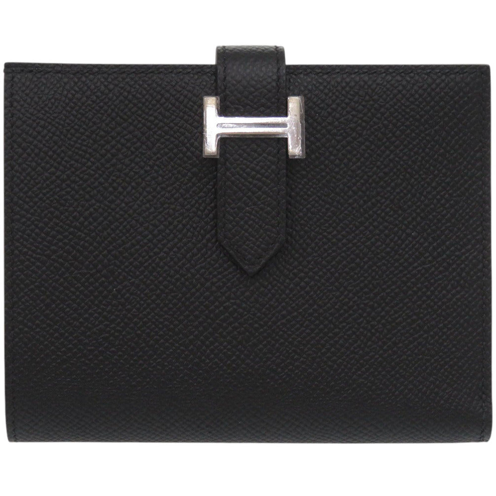 HERMES Bifold Wallet Epsom black BEAN Compact