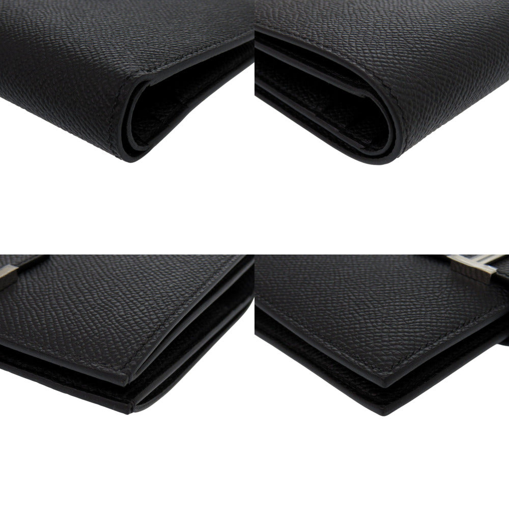 HERMES Bifold Wallet Epsom black BEAN Compact