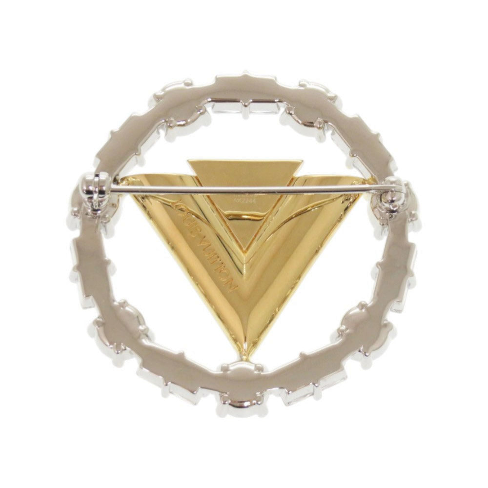 LOUIS VUITTON Brooch M02263 Metal, Rhinestone Silver Brooch V for Louis Vuitton