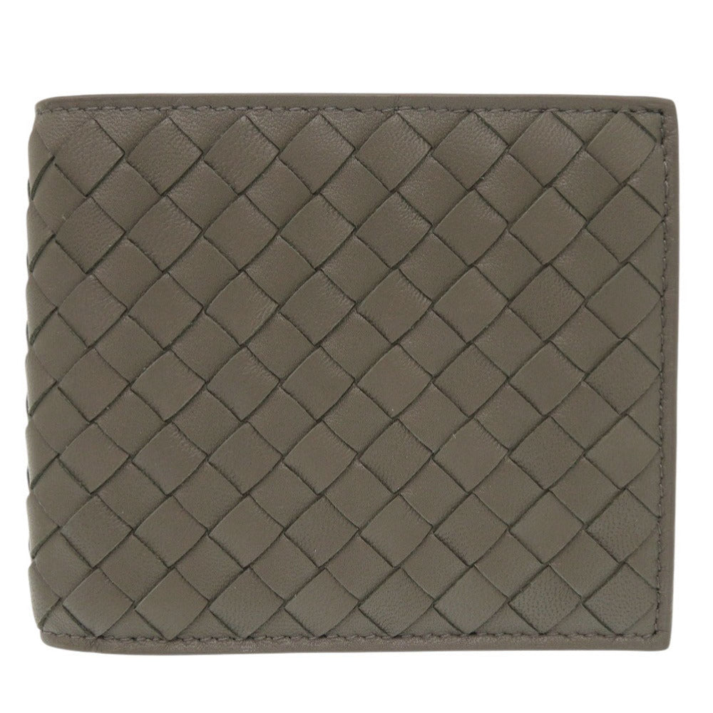 BOTTEGAVENETA Bifold Wallet leather gray INTRECCIATO