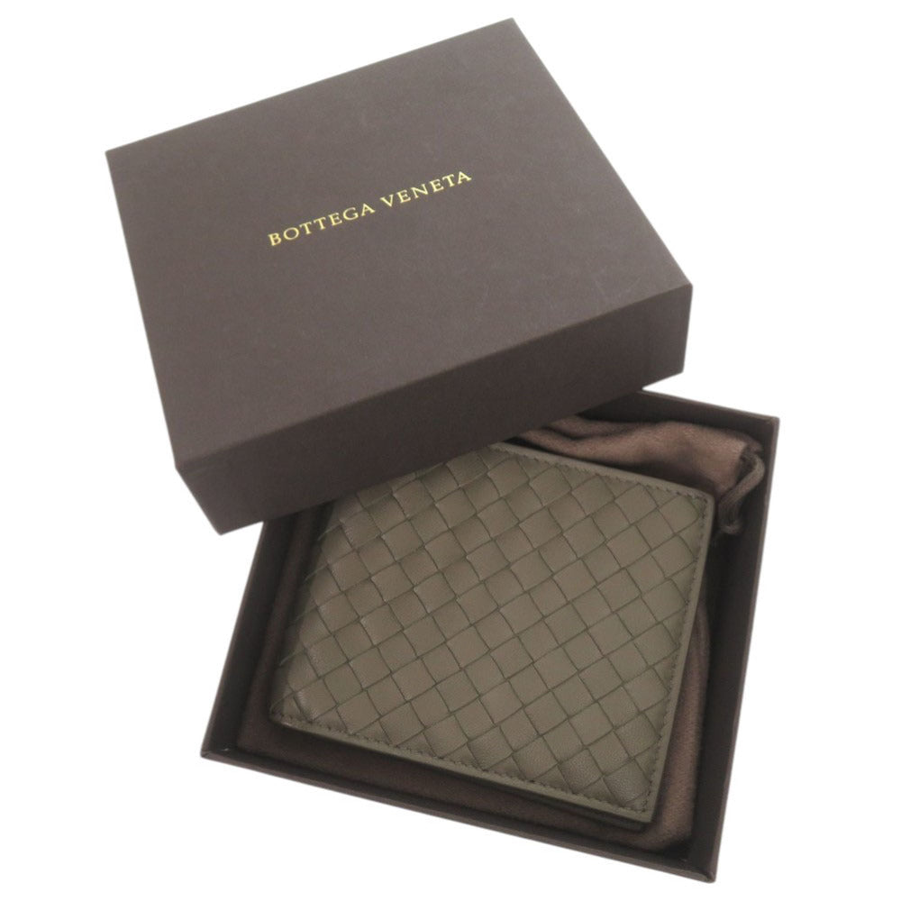 BOTTEGAVENETA Bifold Wallet leather gray INTRECCIATO