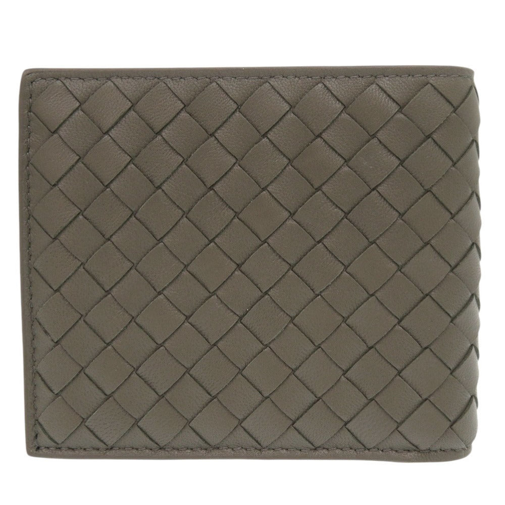 BOTTEGAVENETA Bifold Wallet leather gray INTRECCIATO