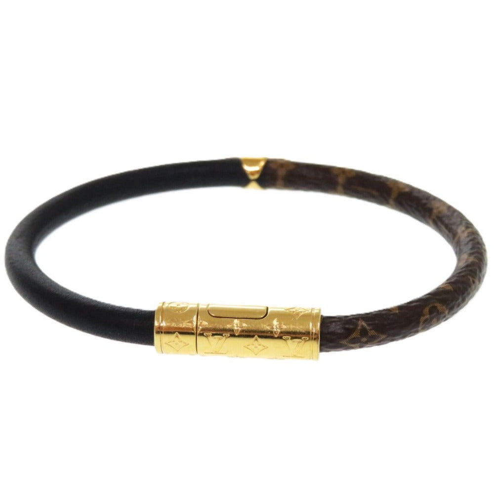 LOUIS VUITTON bracelet M8277F Monogram canvas, patent leather Noir Monogram Flower Bracelet Daily Confidential 17