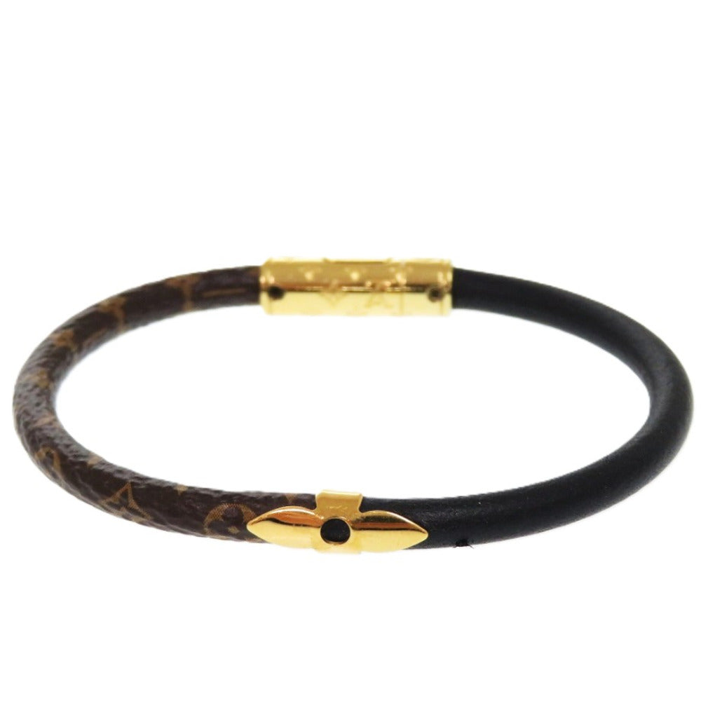LOUIS VUITTON bracelet M8277F Monogram canvas, patent leather Noir Monogram Flower Bracelet Daily Confidential 17