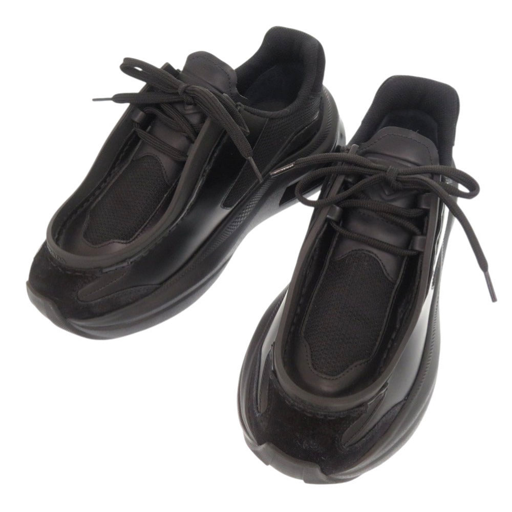PRADA sneakers 1E492N Leather, Suede black system 38