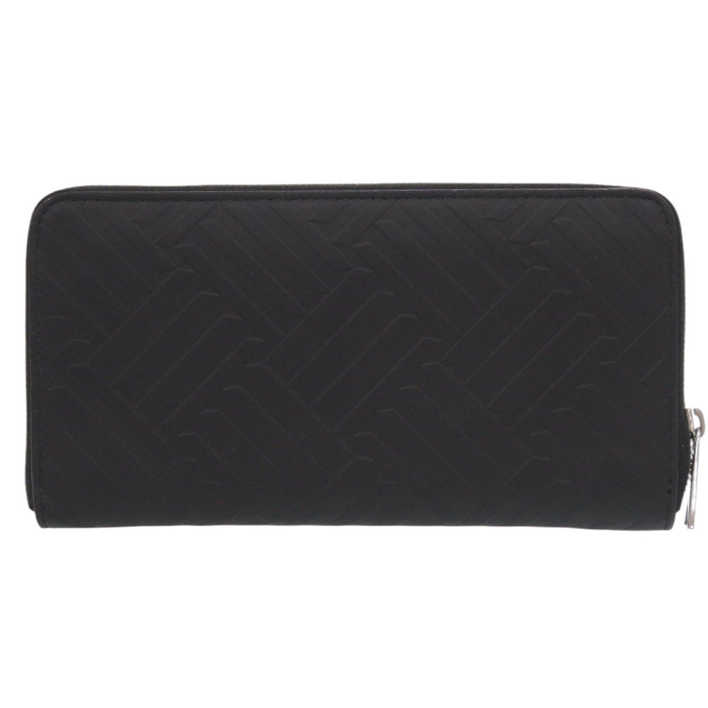 BOTTEGAVENETA Long Wallet Purse 593217 rubber black Debossed INTRECCIATO