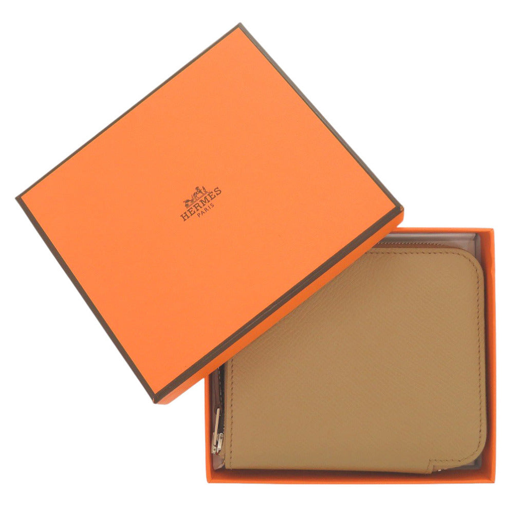 HERMES Coin case Epsom, Silk Chai Azap silk in compact