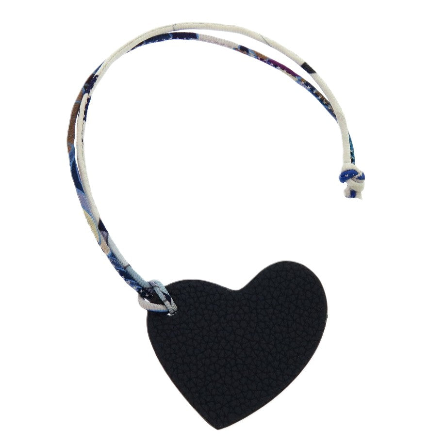 HERMES key ring Epsom , Taurillon Clemence Brude malt Petit Ash Heart Mini