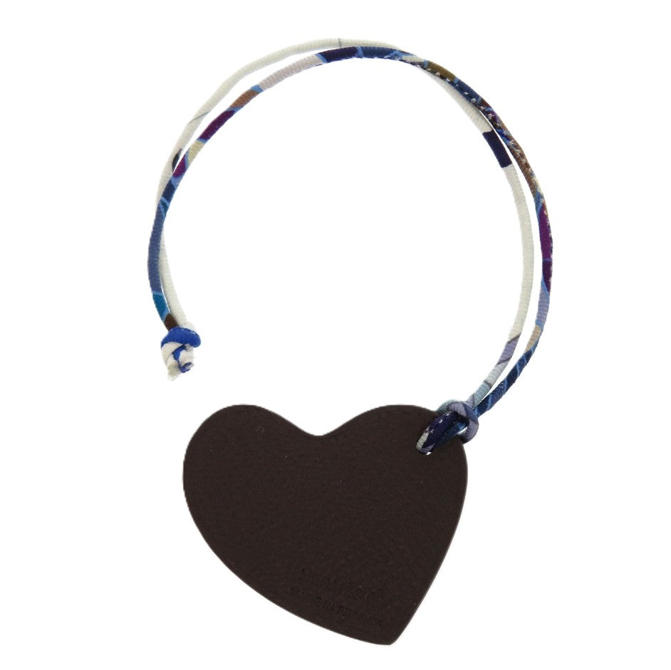 HERMES key ring Epsom , Taurillon Clemence Brude malt Petit Ash Heart Mini