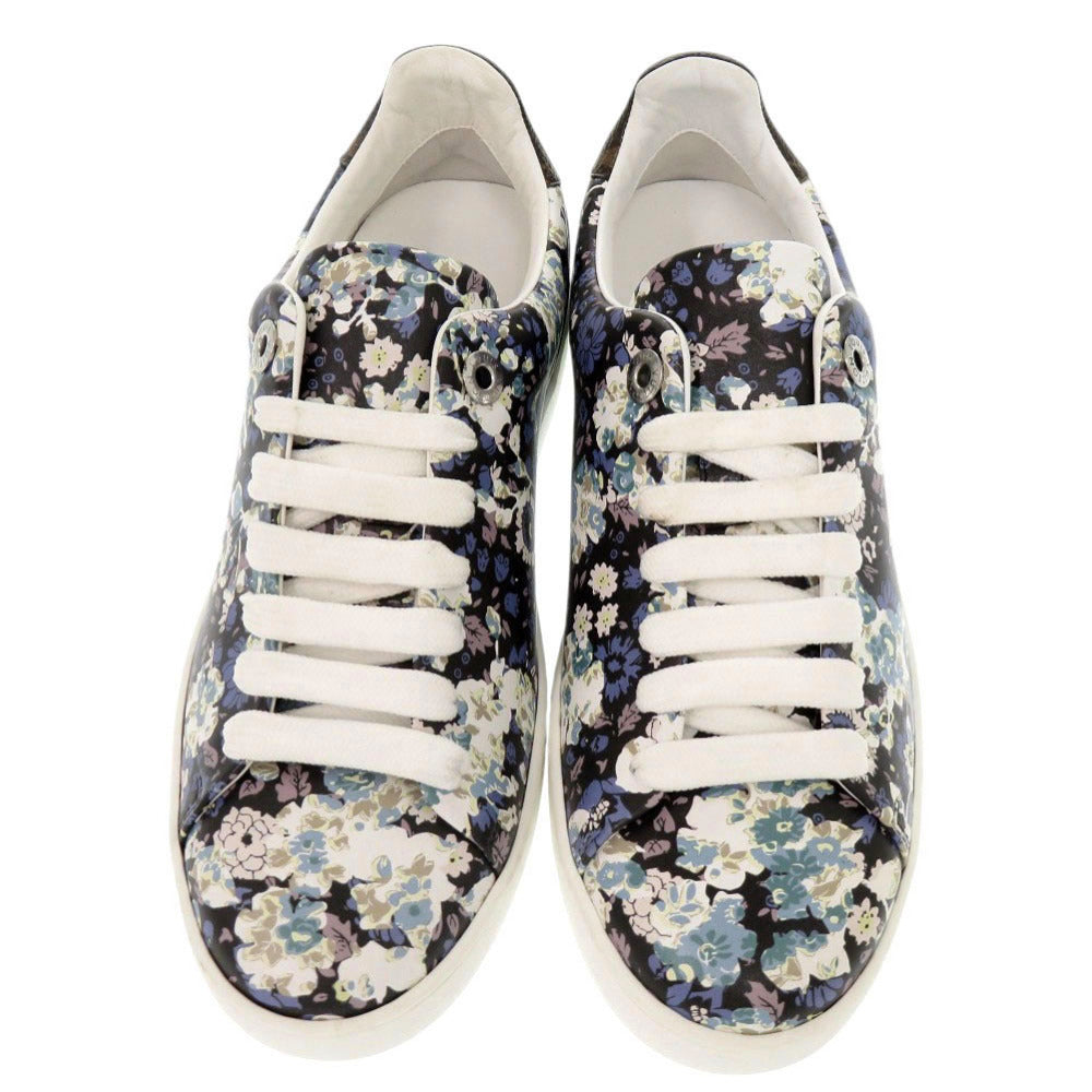 LOUIS VUITTON sneakers leather black Floral Monogram 35 1/2