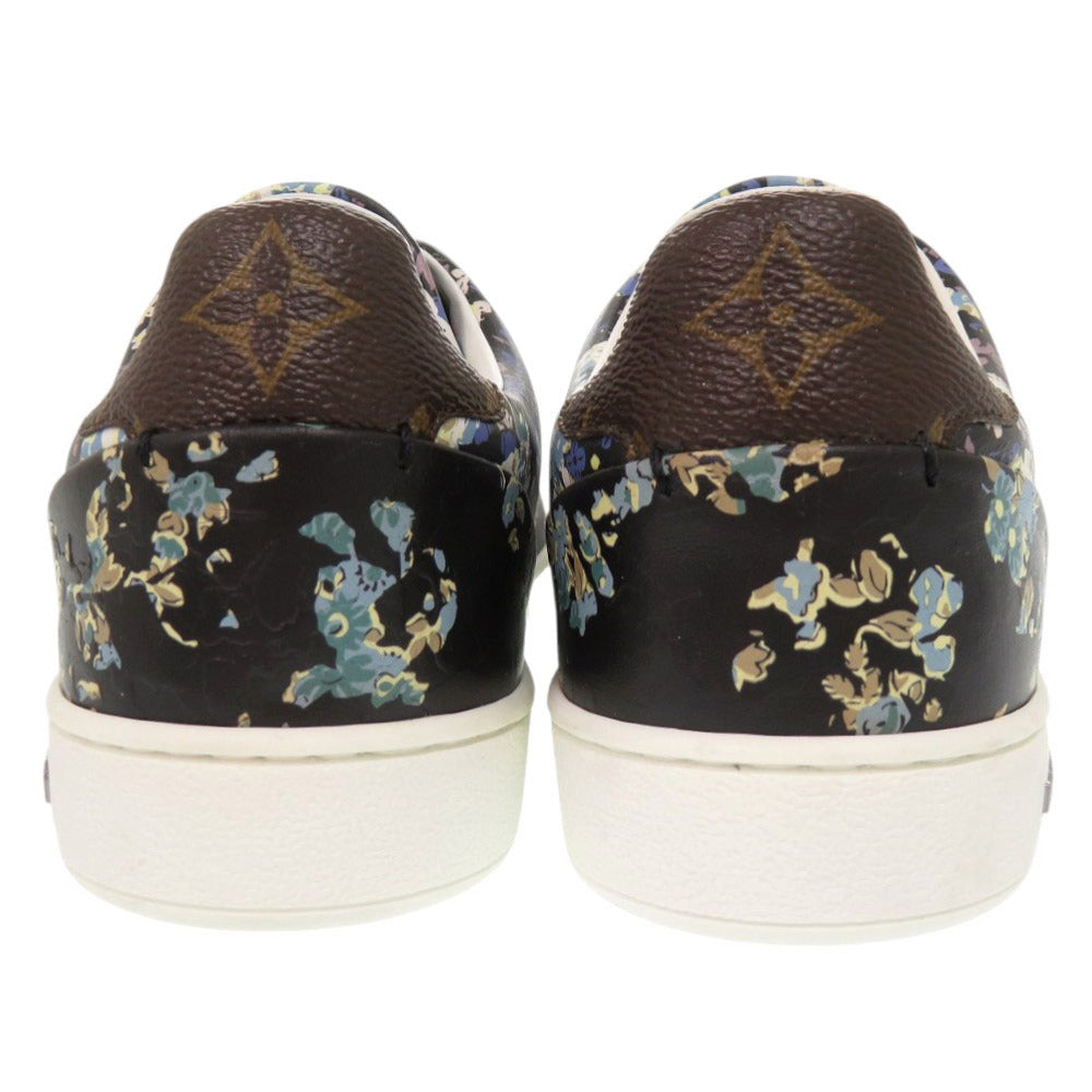 LOUIS VUITTON sneakers leather black Floral Monogram 35 1/2