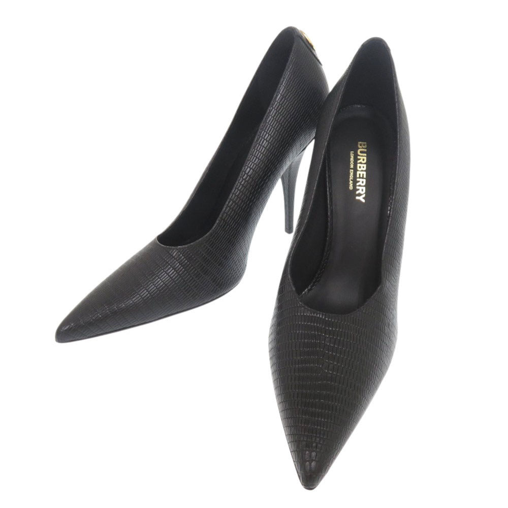 BURBERRY pumps Embossed leather black 38