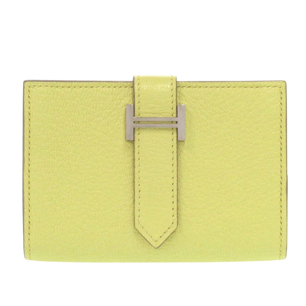 HERMES Card Case Shave lime Bean