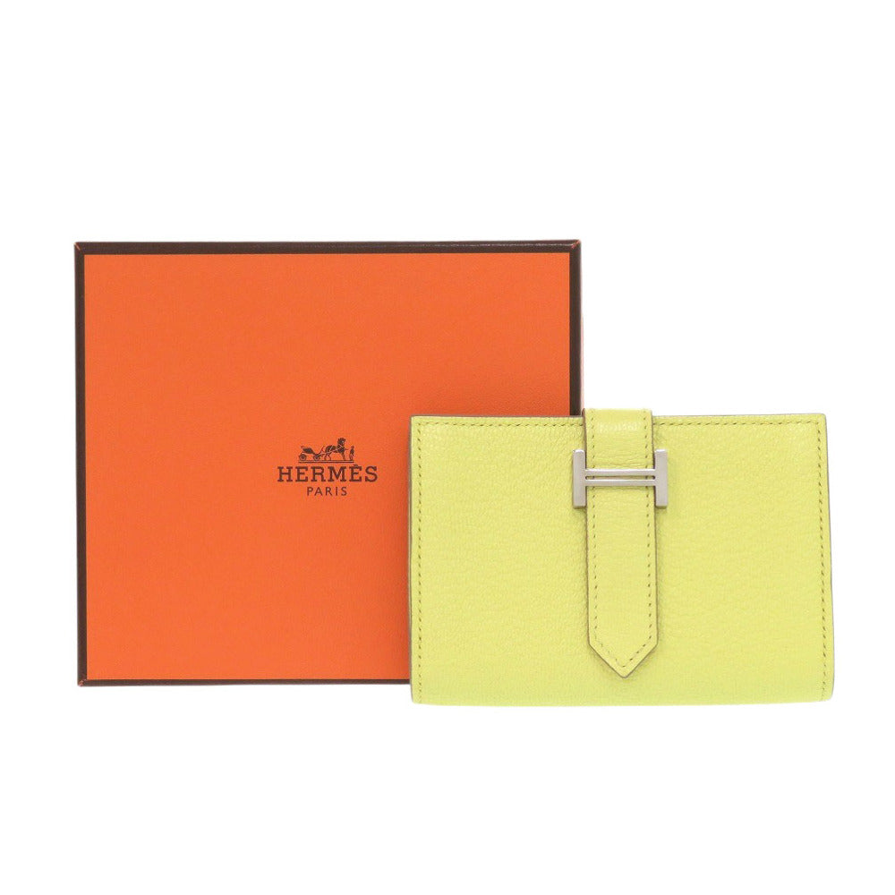 HERMES Card Case Shave lime Bean