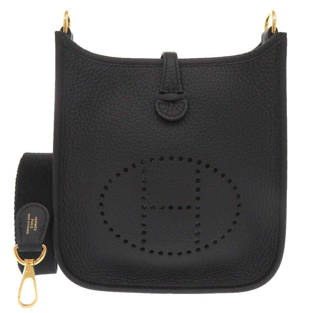HERMES Shoulder Bag Taurillon Clemence black Evelyn TPM Amazone