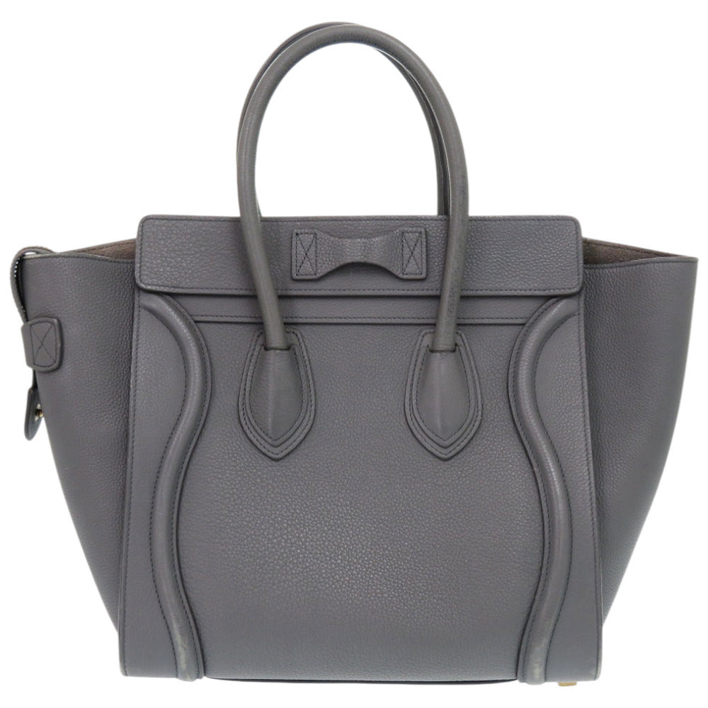 CELINE Handbag S-CU-4107 leather gray Luggage micro shopper