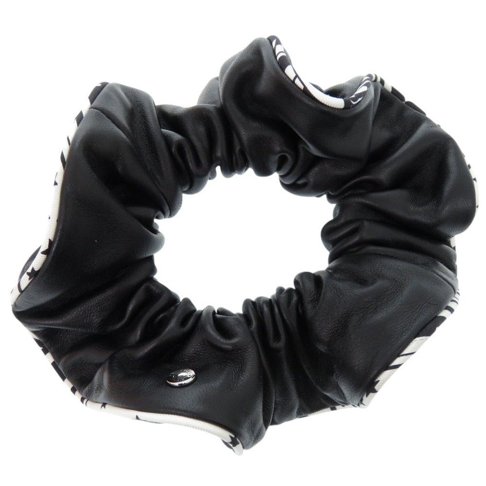 HERMES Other fashion goods leather black Scrunchie Claudia