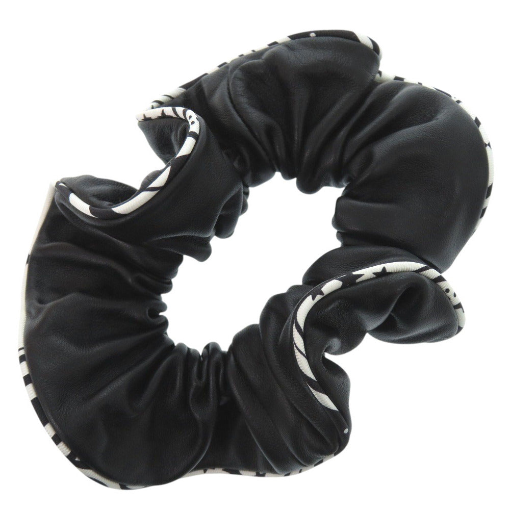 HERMES Other fashion goods leather black Scrunchie Claudia