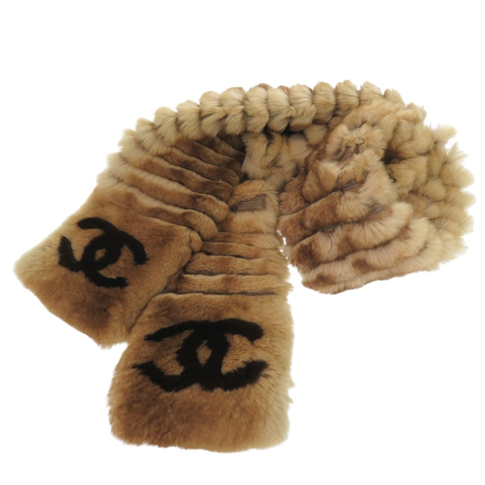 CHANEL Scarf Orirag Brown