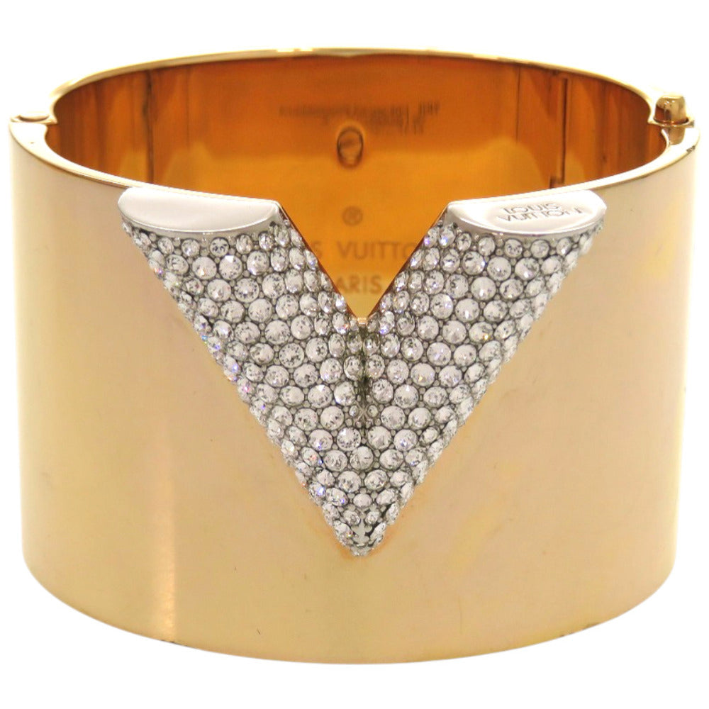 LOUIS VUITTON Bangle M68157 Gold Plated, Rhinestone gold Essential V