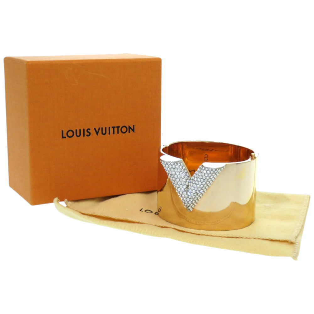 LOUIS VUITTON Bangle M68157 Gold Plated, Rhinestone gold Essential V