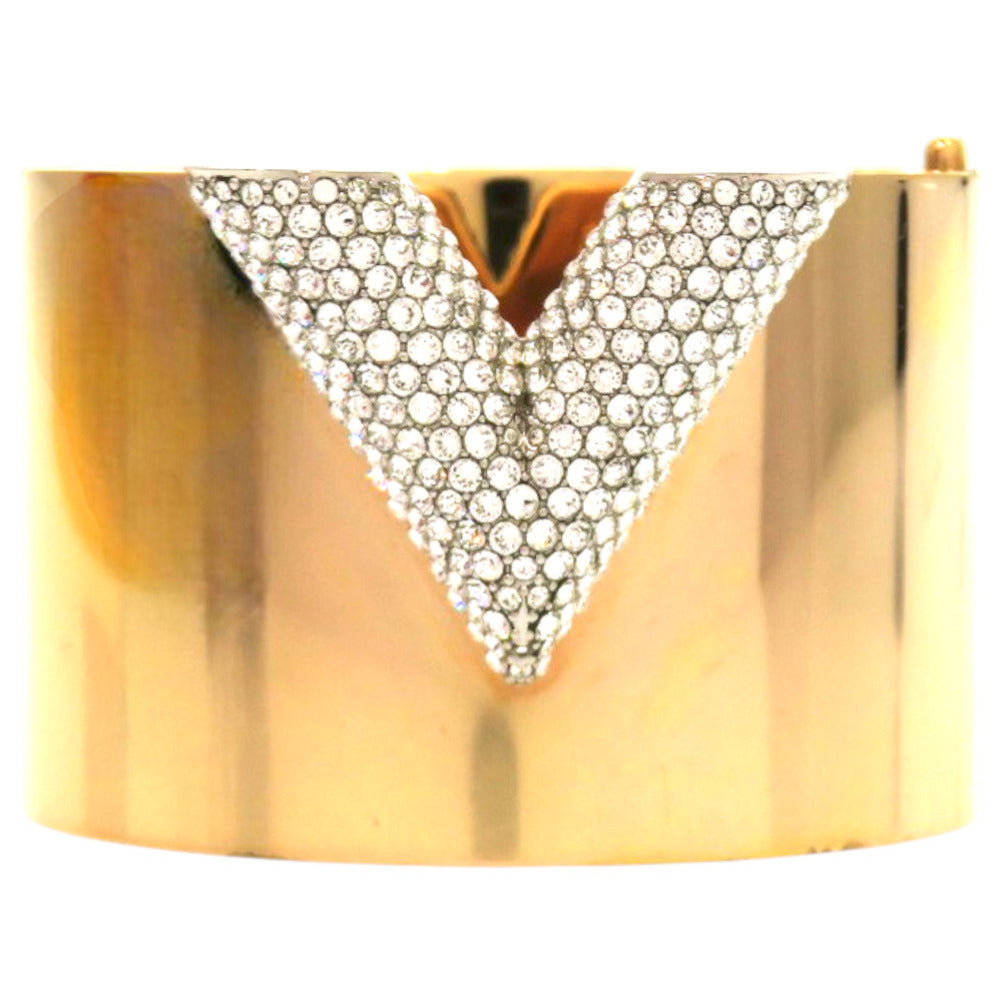 LOUIS VUITTON Bangle M68157 Gold Plated, Rhinestone gold Essential V