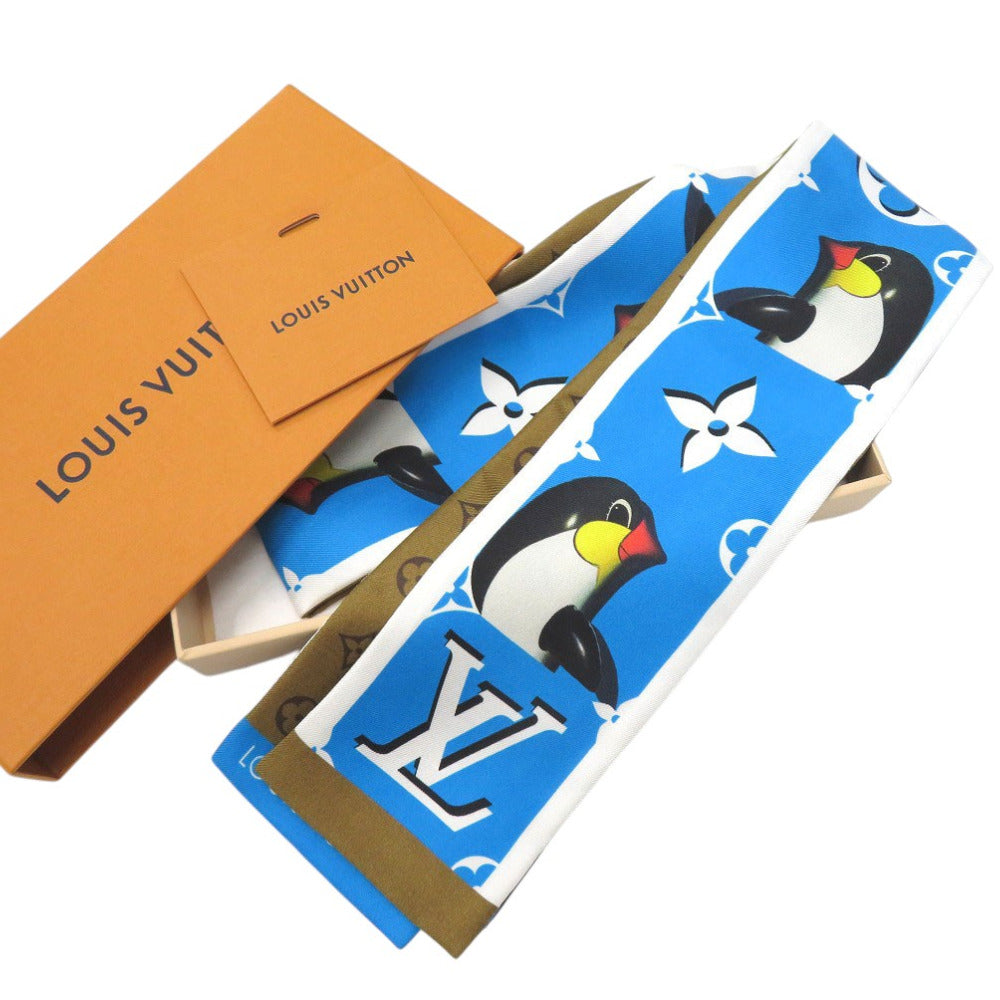 LOUIS VUITTON scarf M90758 silk blue Bando Animogram Sun Yitian