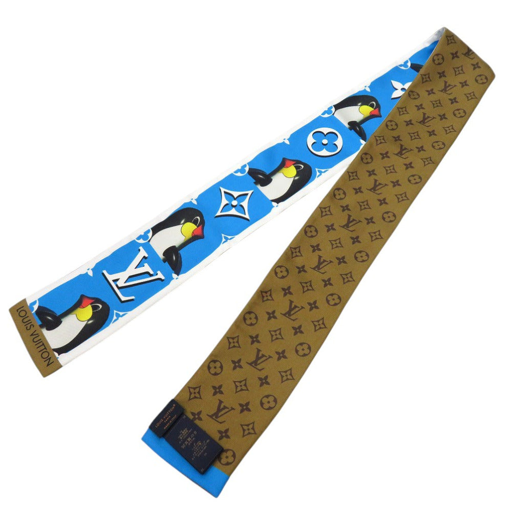 LOUIS VUITTON scarf M90758 silk blue Bando Animogram Sun Yitian