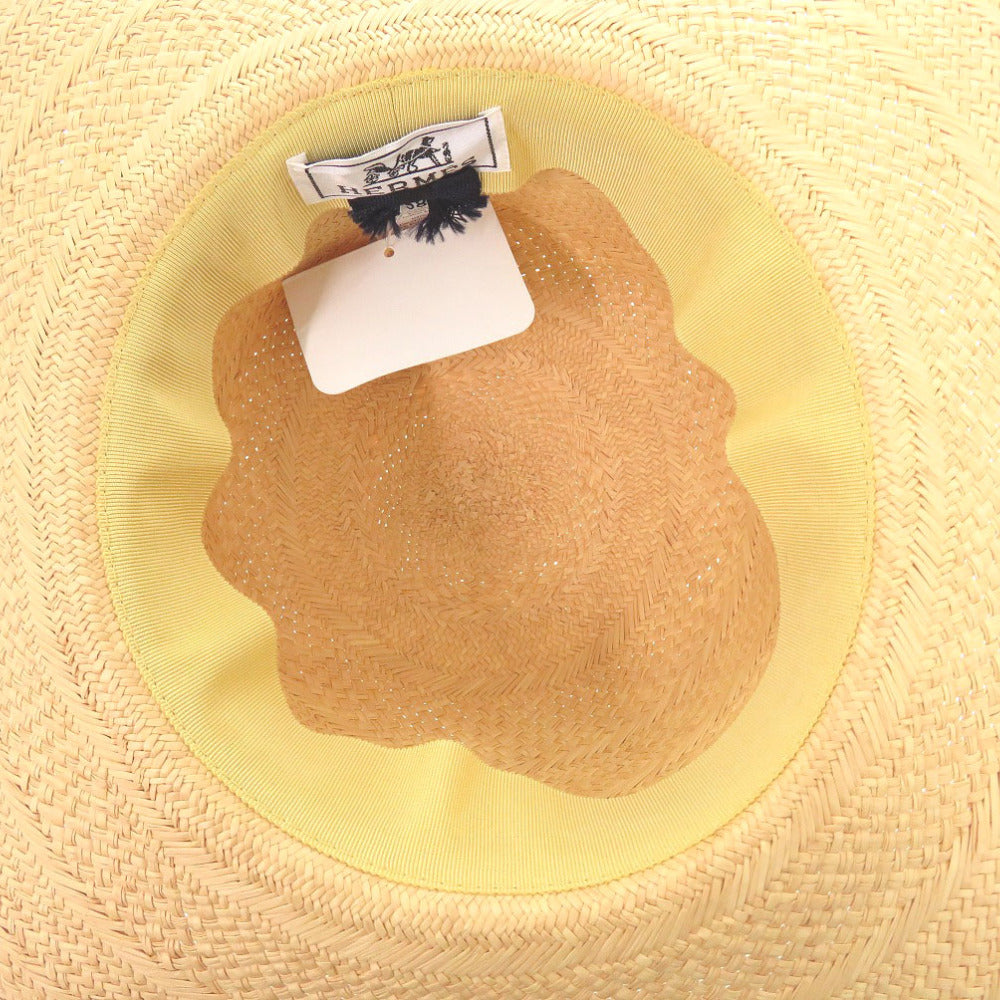 HERMES Other hats straw beige 58
